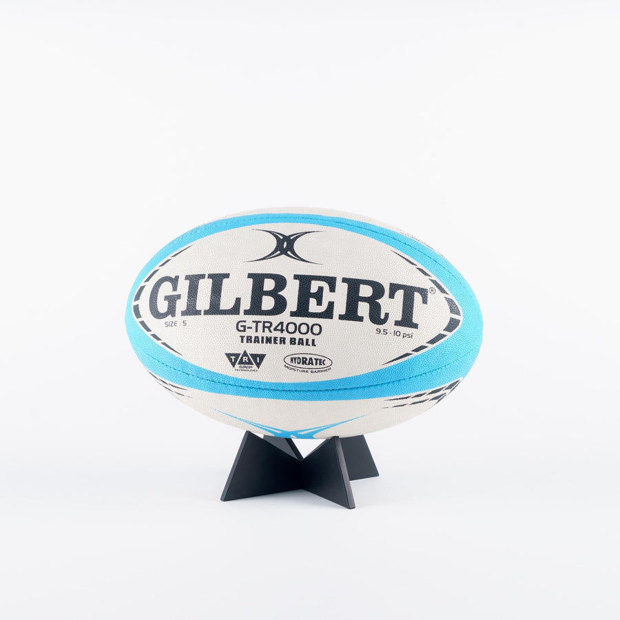 RACB23Heritage Leather Large Rugby Ball Stand With Ball 2