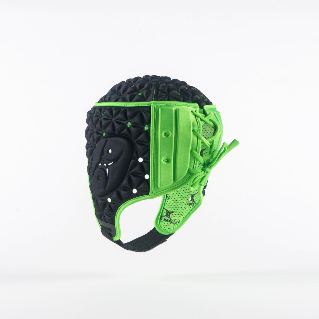 RPBC24Body armour_Mouthguards Ignite Headguard Black, Back Left