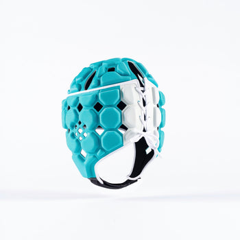 RPBJ26Body armour_Mouthguards Octane Headguard Aqua White Rear Angle