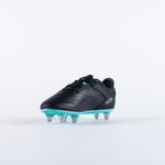 RSEB23Boots Sidestep X15 LO 6 Stud Boots Black Aqua Junior Instep Toe