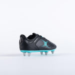 RSEB23Boots Sidestep X15 LO 6 Stud Boots Black Aqua Junior Outstep Heel