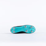 RSEB23Boots Sidestep X15 LO 6 Stud Boots Black Aqua Junior Sole