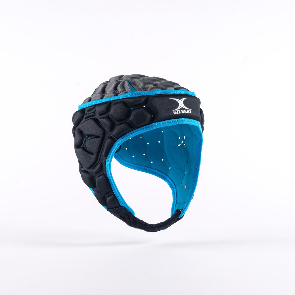 Casque De Rugby Gilbert XP 250 Noir/Argent - Protection Confortable Avec Ventilation - Tailles Senior Et Junior